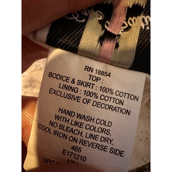 Rare Editions Girls 12M Pink and White Gingham Flower Embroidery Summer Dress - Picture 11 of 12